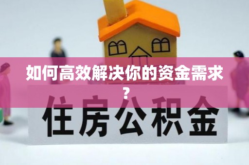 高唐如何高效解决你的资金需求？