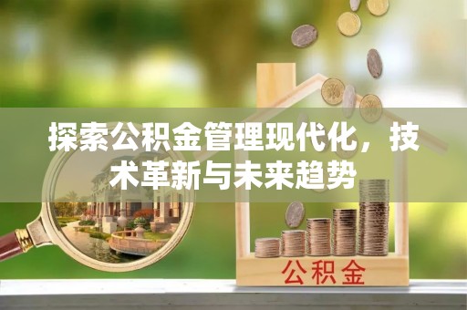 高唐探索公积金管理现代化，技术革新与未来趋势