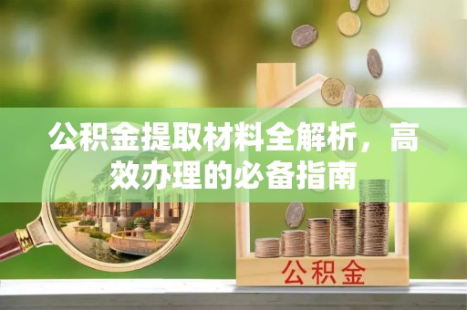 高唐公积金提取材料全解析，高效办理的必备指南