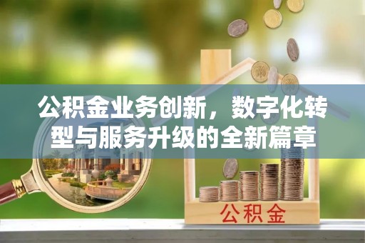 高唐公积金业务创新，数字化转型与服务升级的全新篇章