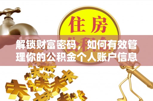 高唐解锁财富密码，如何有效管理你的公积金个人账户信息