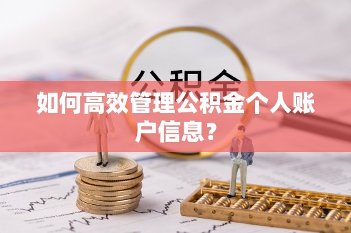 高唐如何高效管理公积金个人账户信息？