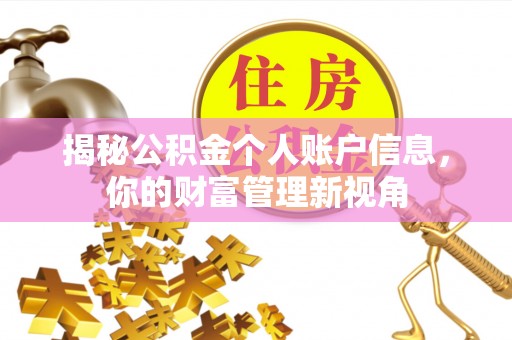 高唐揭秘公积金个人账户信息，你的财富管理新视角