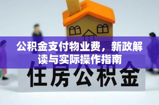 高唐公积金支付物业费，新政解读与实际操作指南