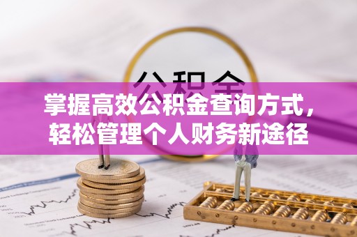 高唐掌握高效公积金查询方式，轻松管理个人财务新途径