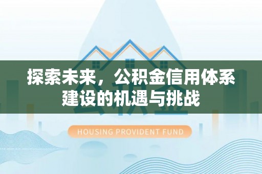 高唐探索未来，公积金信用体系建设的机遇与挑战