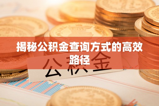 高唐揭秘公积金查询方式的高效路径